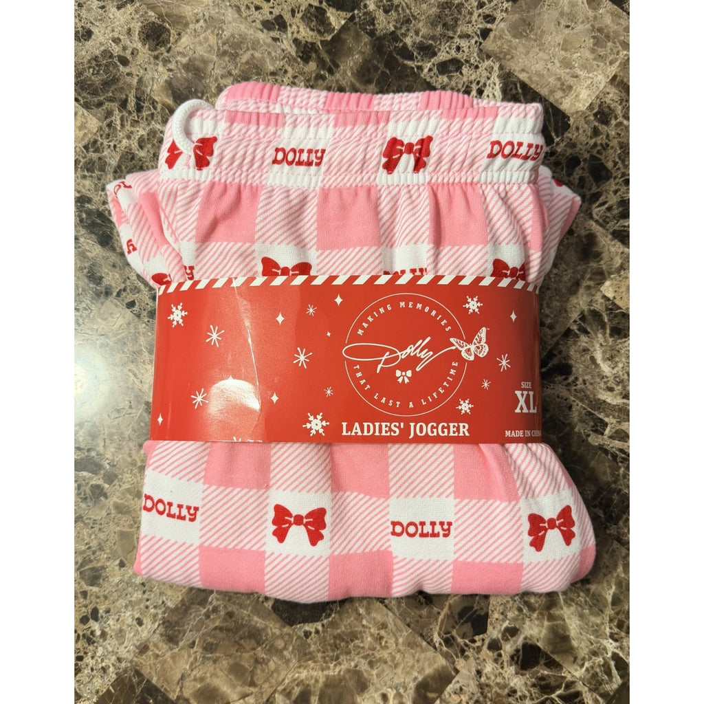 NEW Dolly Parton "Bows & Checks" Jogger Pajama Pants – Adult XL