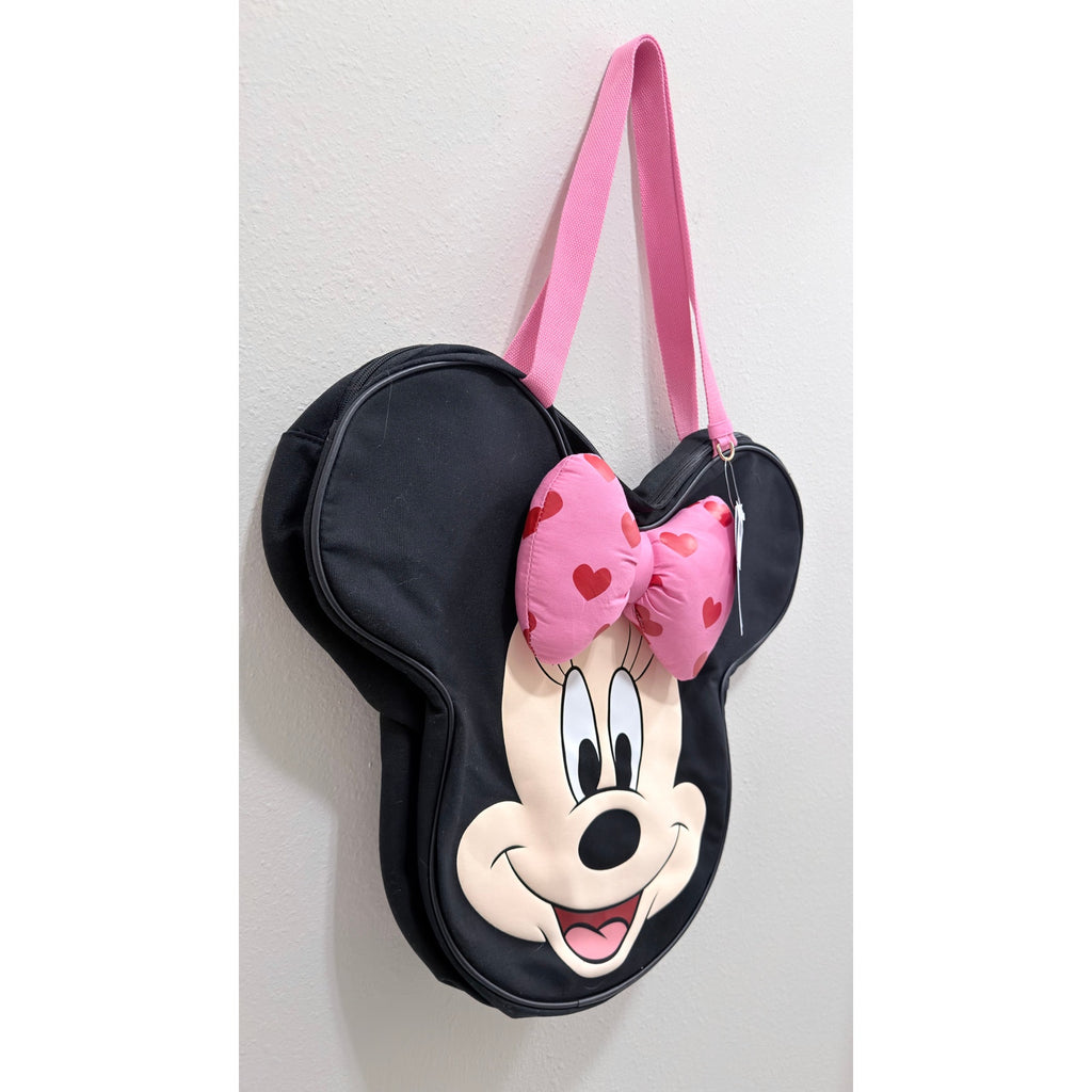 Disney Parks Minnie Mouse Big Face Canvas Tote Bag Polka Dot Bow NWT