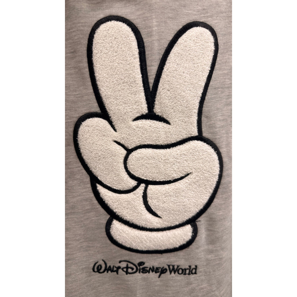 Disney Parks Mickey Mouse Glove Peace Sign Hoodie Adult Large NWT