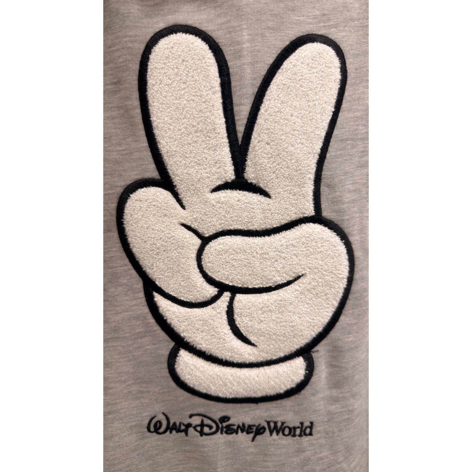 Disney Parks Mickey Mouse Glove Peace Sign Hoodie Adult Large NWT