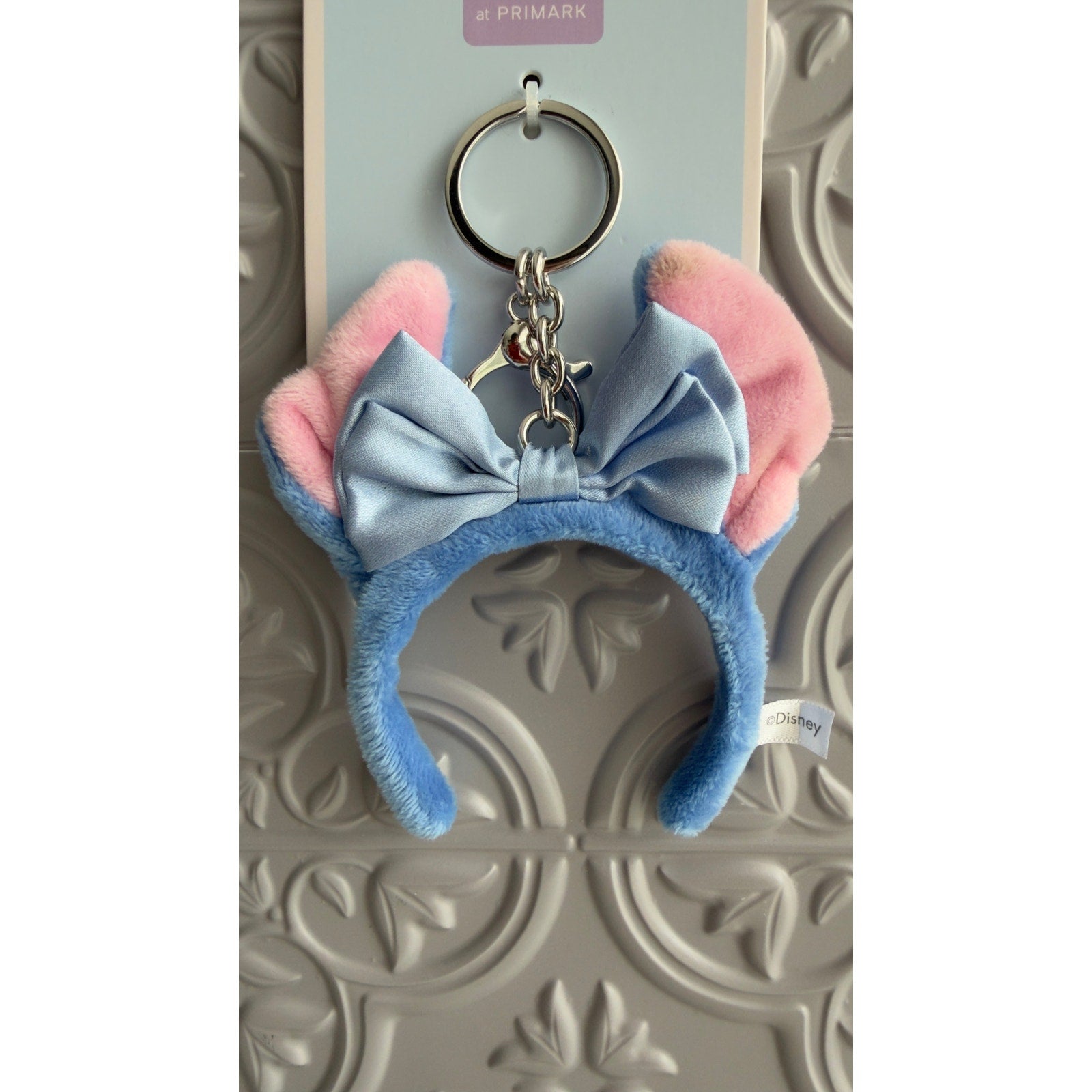 Disney x Primark Stitch Ear Headband Keyring Keychain Plush Bow NEW