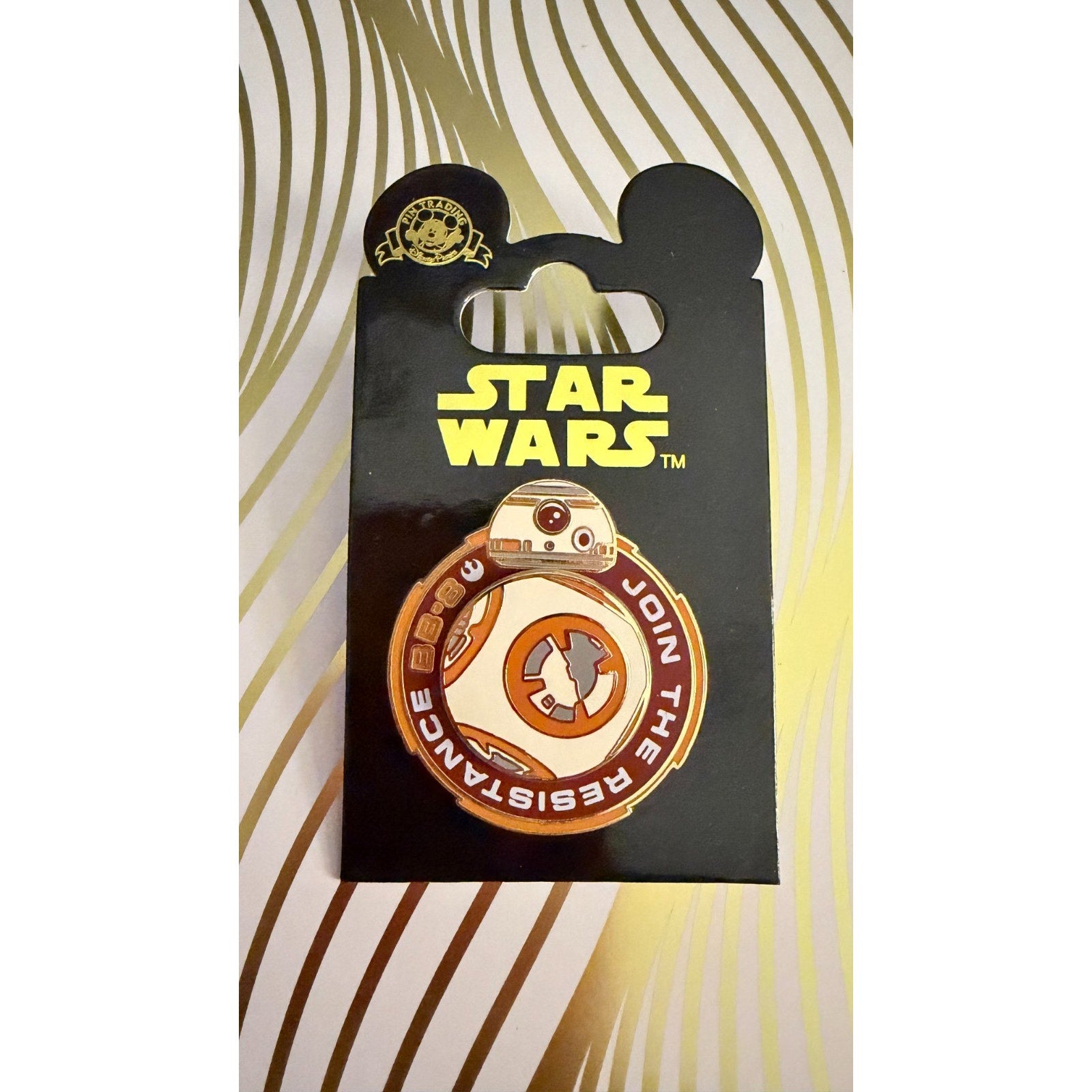 Disney Parks 2015 Star Wars BB-8 Spinner Pin - Join The Resistance