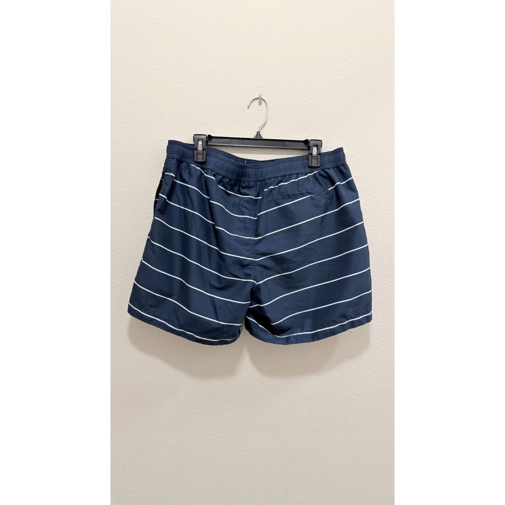 H&M Men's Striped Swim Shorts - Dark Blue - NWOT