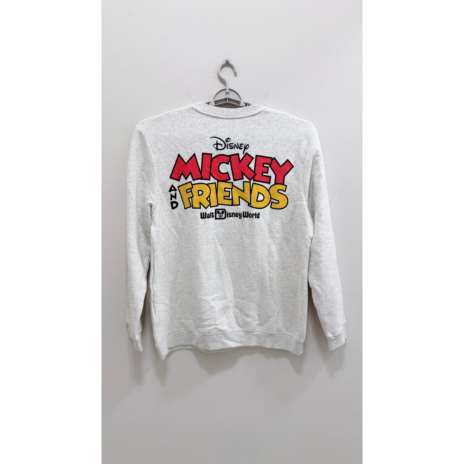 Disney Parks Mickey Mouse and Friends Gray Large Adult Pullover Sweatshirt NWT