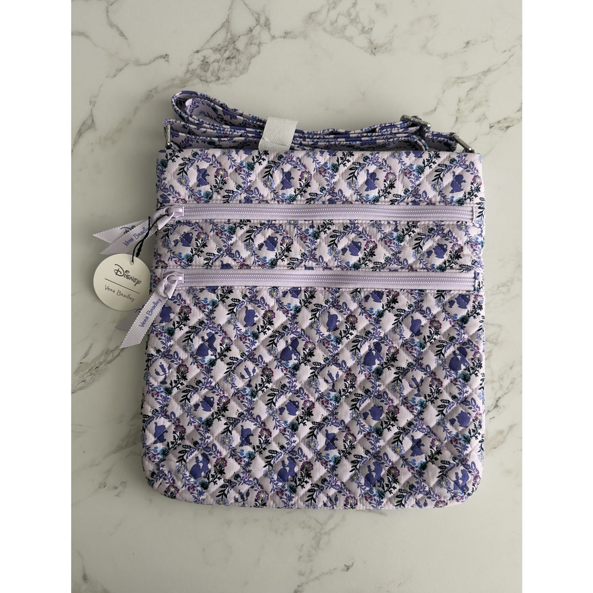 Vera Bradley Disney Parks Belle Floral Cameos Lavender Crossbody Purse NWT