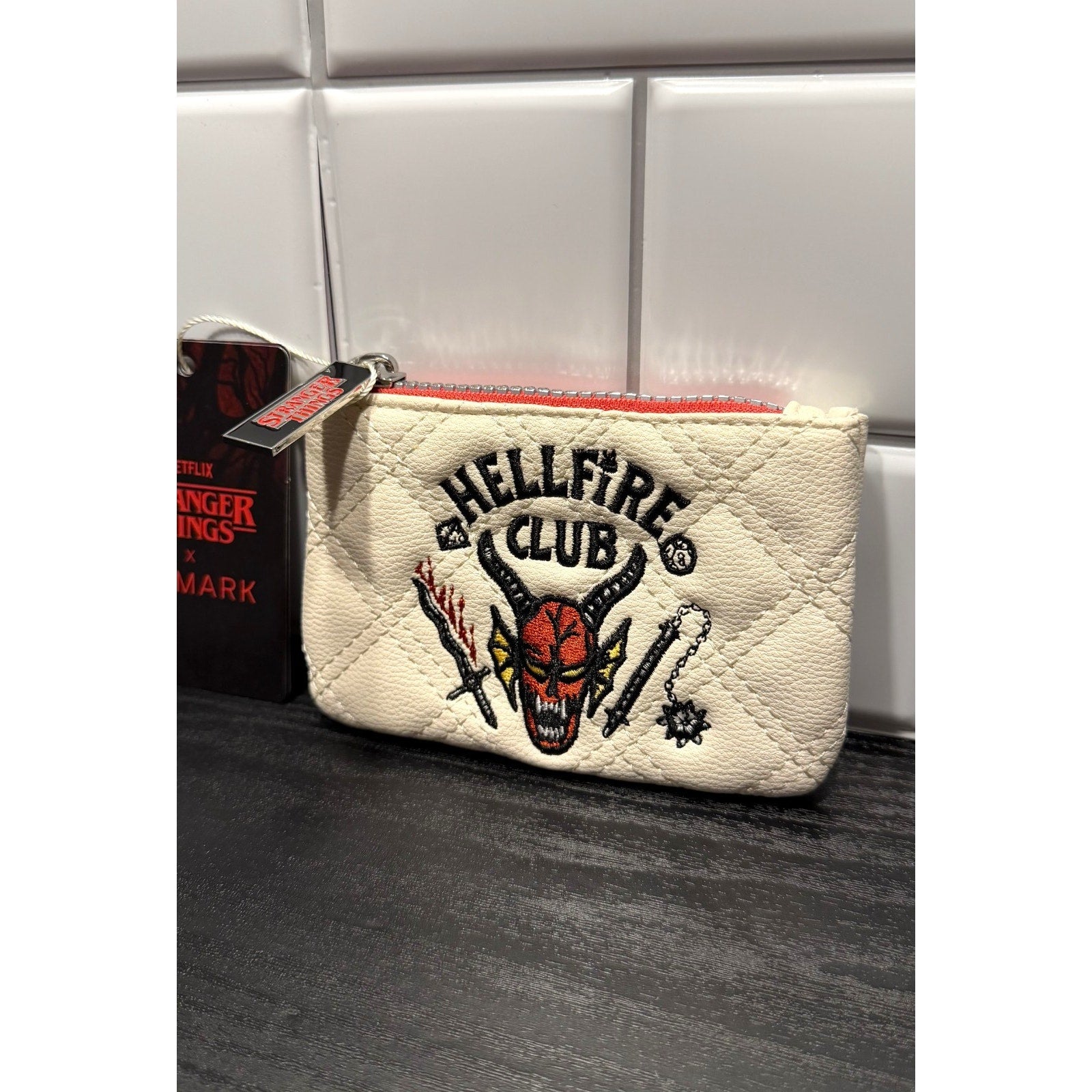 Primark Stranger Things Hellfire Club Quilted Coin Purse NWT