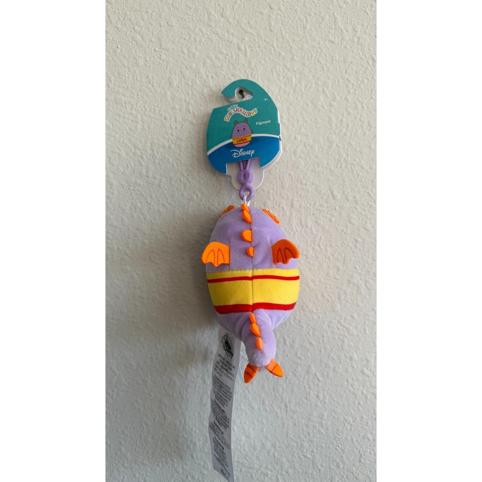 NEW Disney Parks Figment 4" Squishmallow Keychain Bag Charm