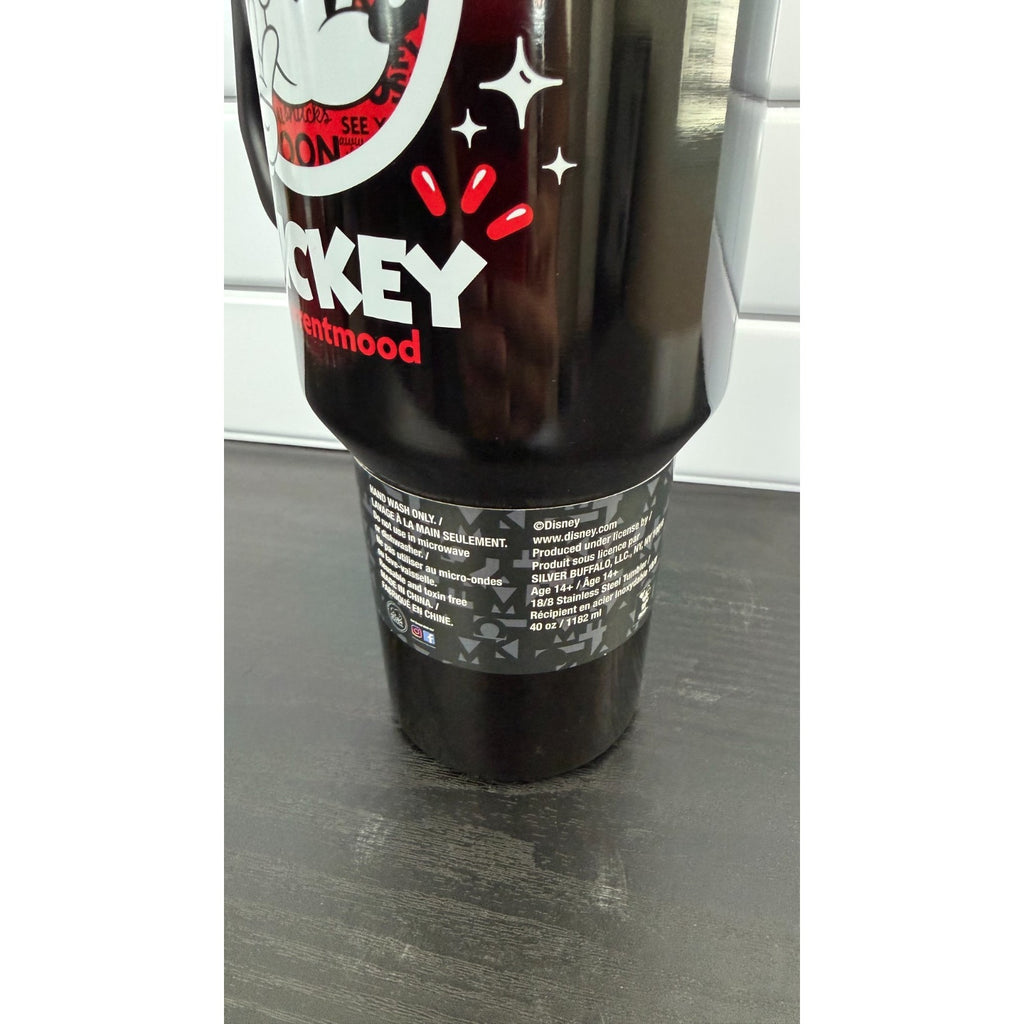 Disney Classic Mickey Mouse "#currentmood" 40oz Stainless Steel Tumbler NEW