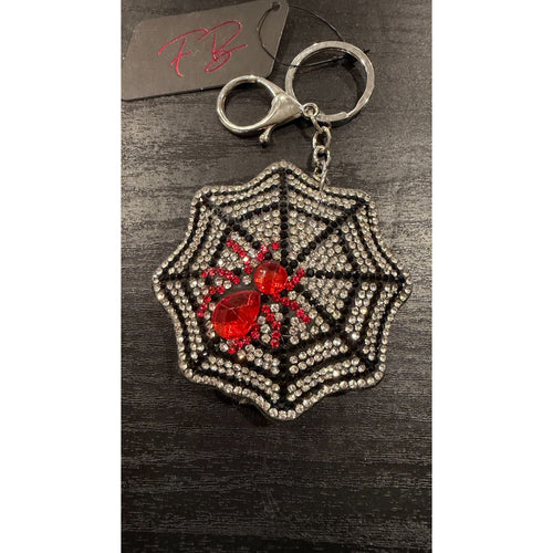 Bling Rhinestone Spider Web Keychain / Bag Charm (NWT)