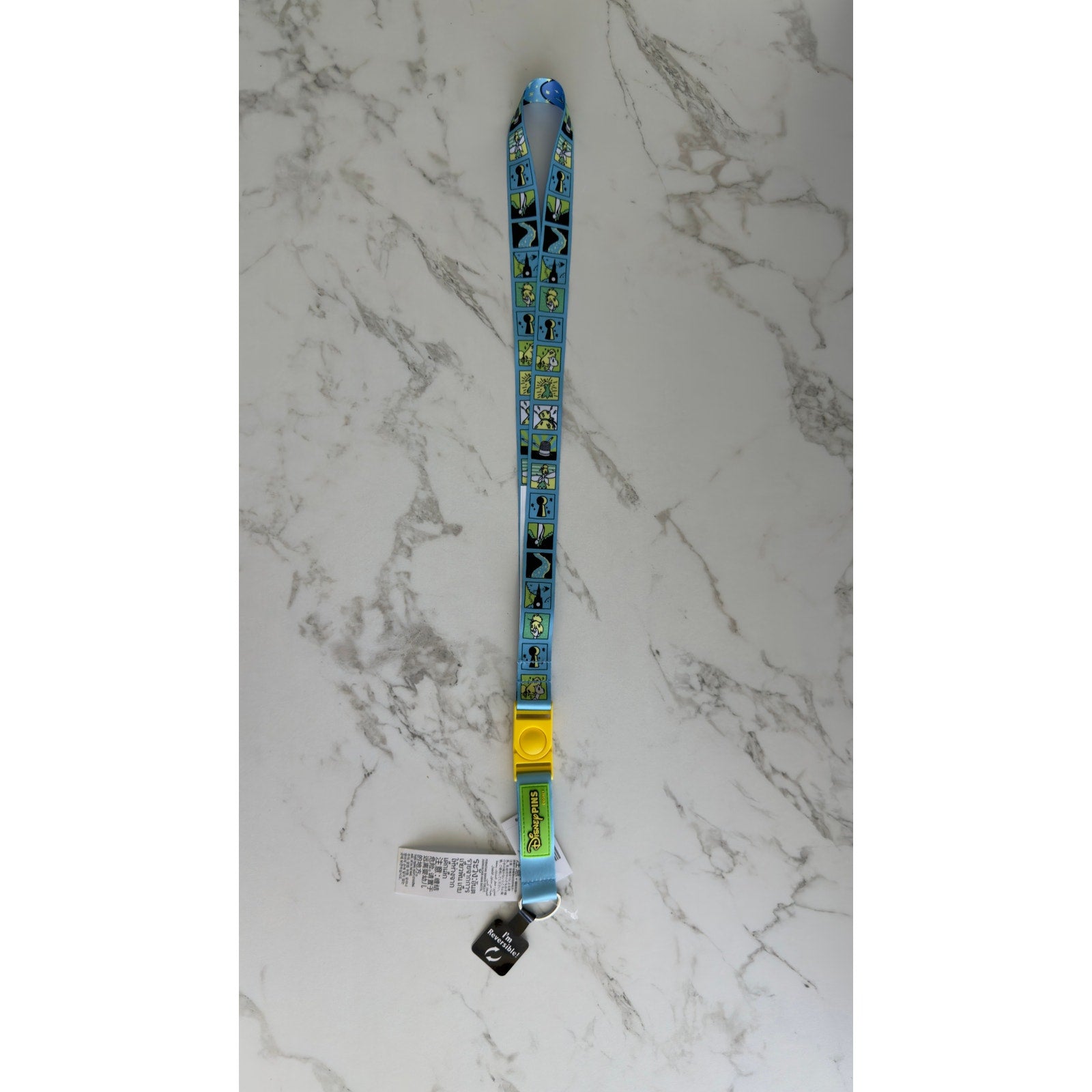 Disney Parks Tinker Bell Peter Pan Blue Reversible Pin Trading Lanyard NWT