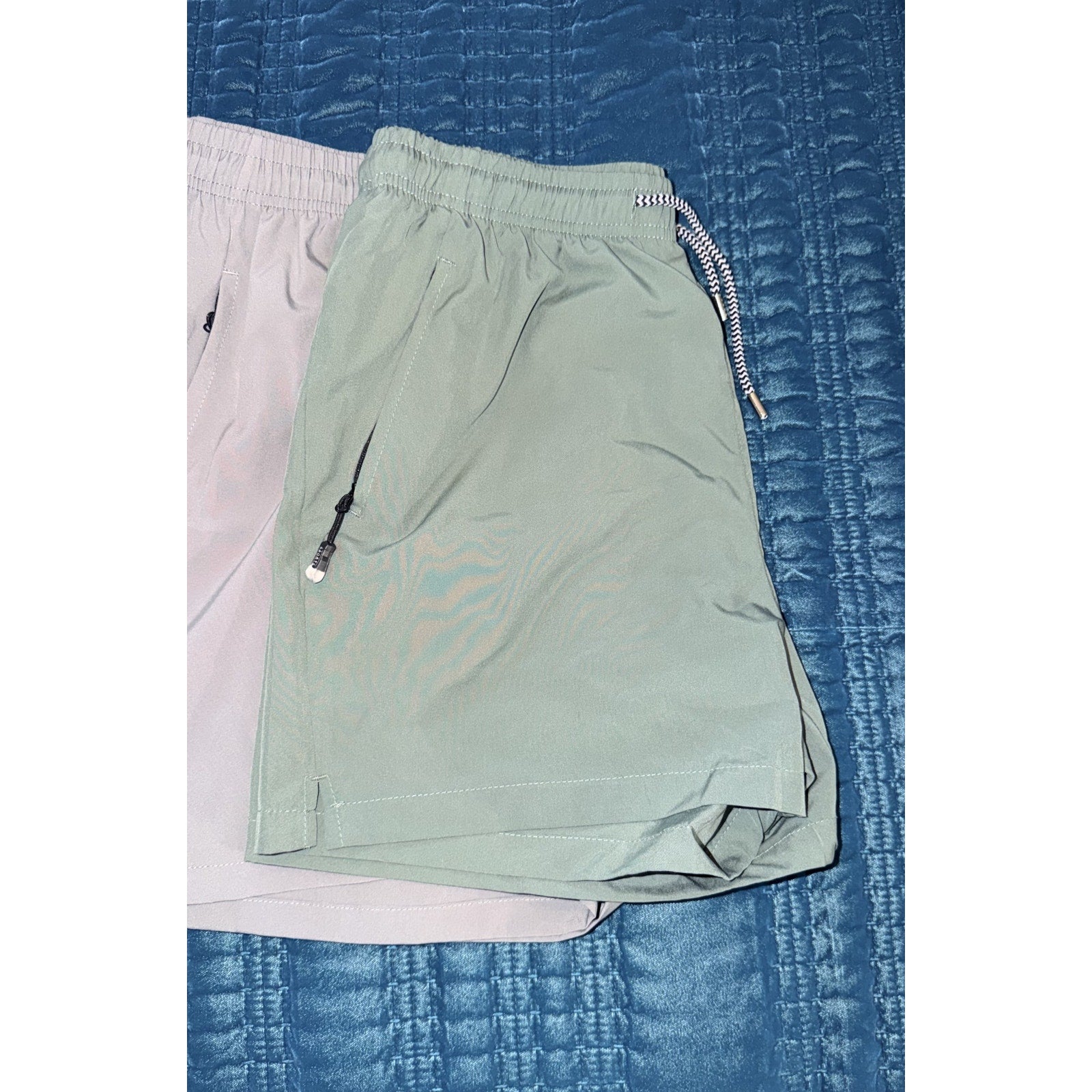Men’s Breathable Drawstring Athletic Shorts XL 35-37 Waist Zipper Pockets 6 Pack