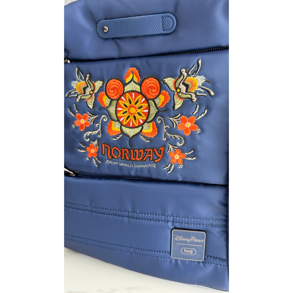 Disney Parks Lug Epcot World Showcase Norway Hopper Shorty Backpack Blue NWT
