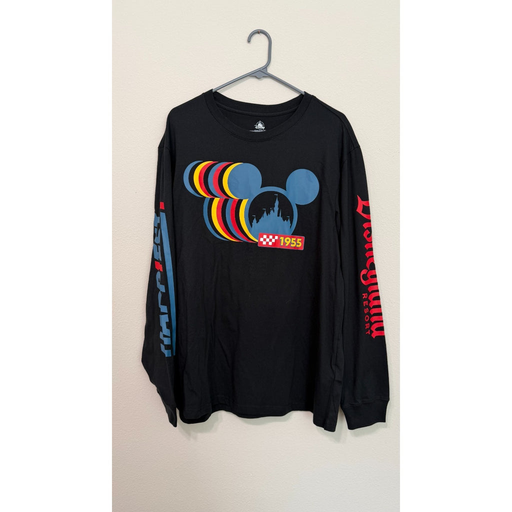 Disney Parks Disneyland Men's Long Sleeve Racing T-Shirt Large NWT