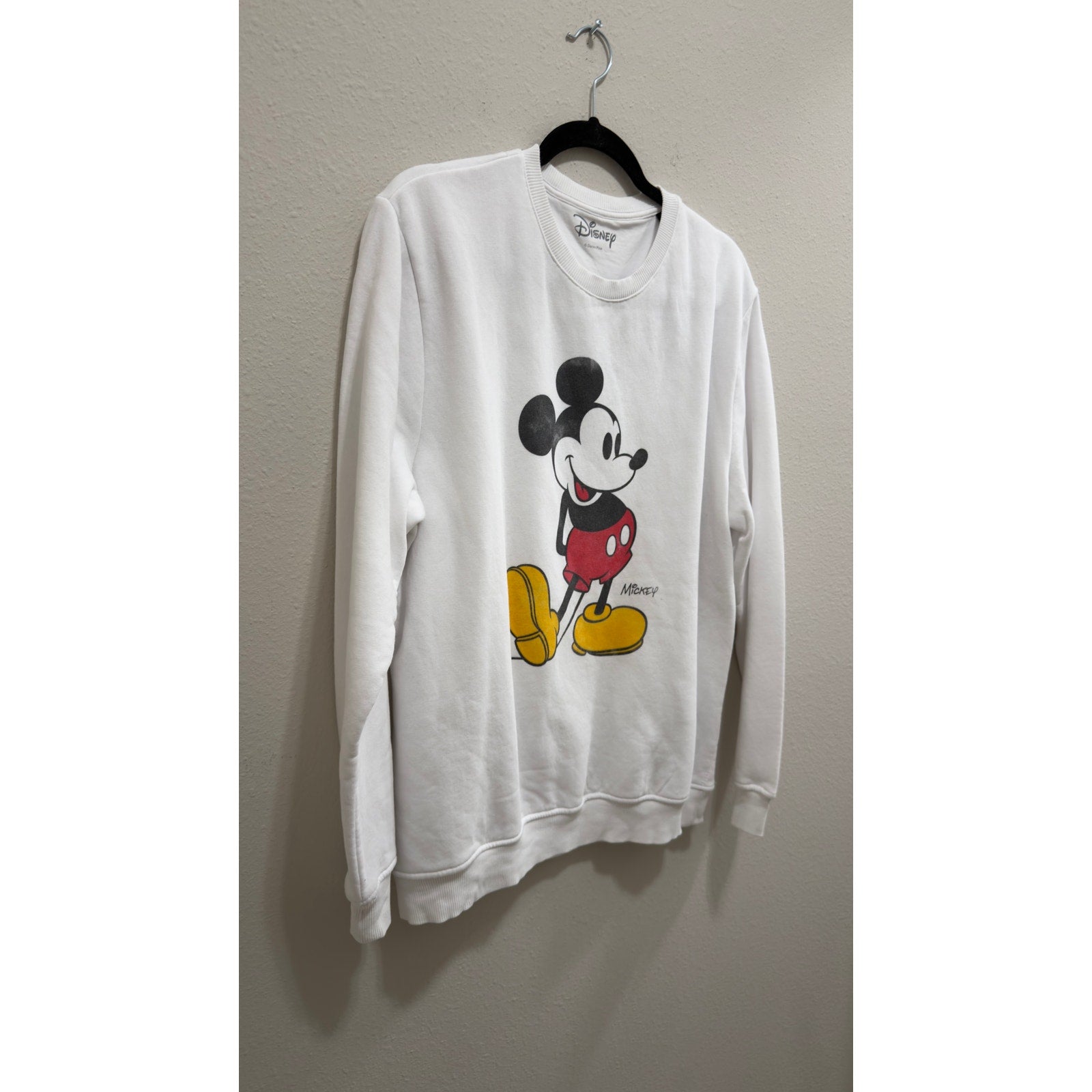 Disney White Classic Mickey Mouse Graphic Crewneck Sweatshirt XL