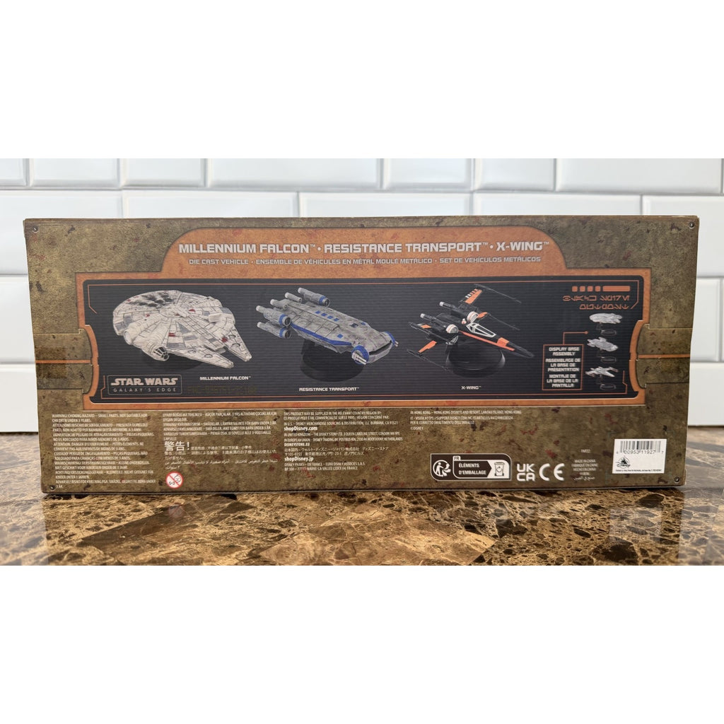 NWT Disney Parks Star Wars Galaxy's Edge Die Cast Ships Millennium Falcon X-Wing