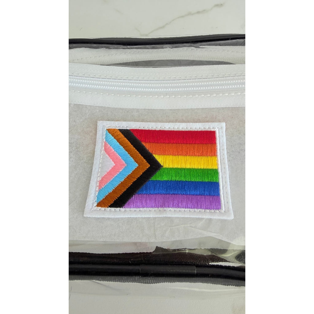 Celebrate It Pride Progress Flag Clear Vinyl Belt Bag Fanny Pack NWT