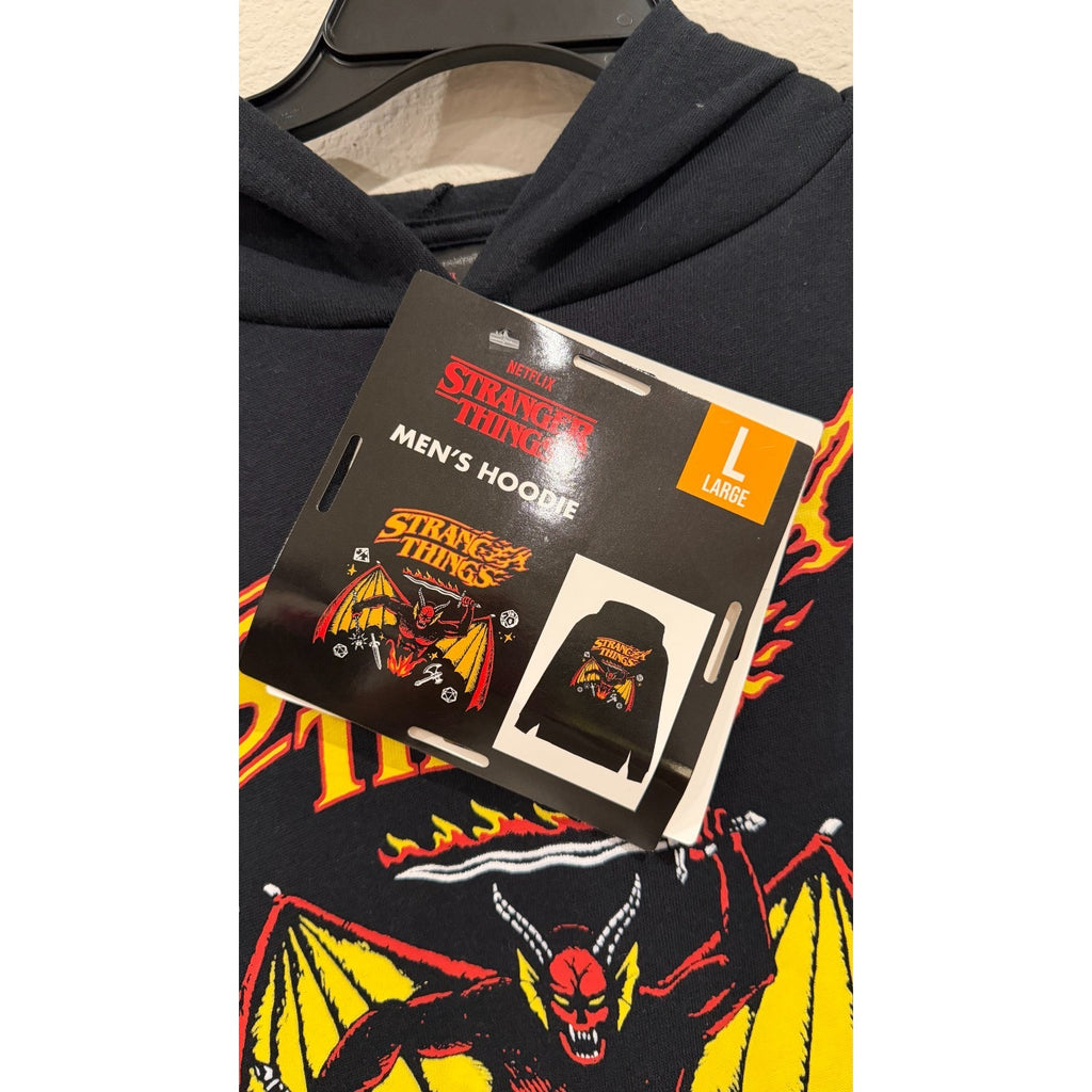 NWT Netflix Stranger Things Men's Hellfire Club Graphic Hoodie Large