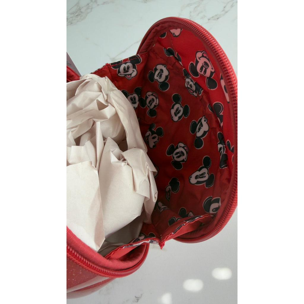 Disney Parks Loungefly Mickey Mouse Red Glitter Molded Crossbody Bag NWT