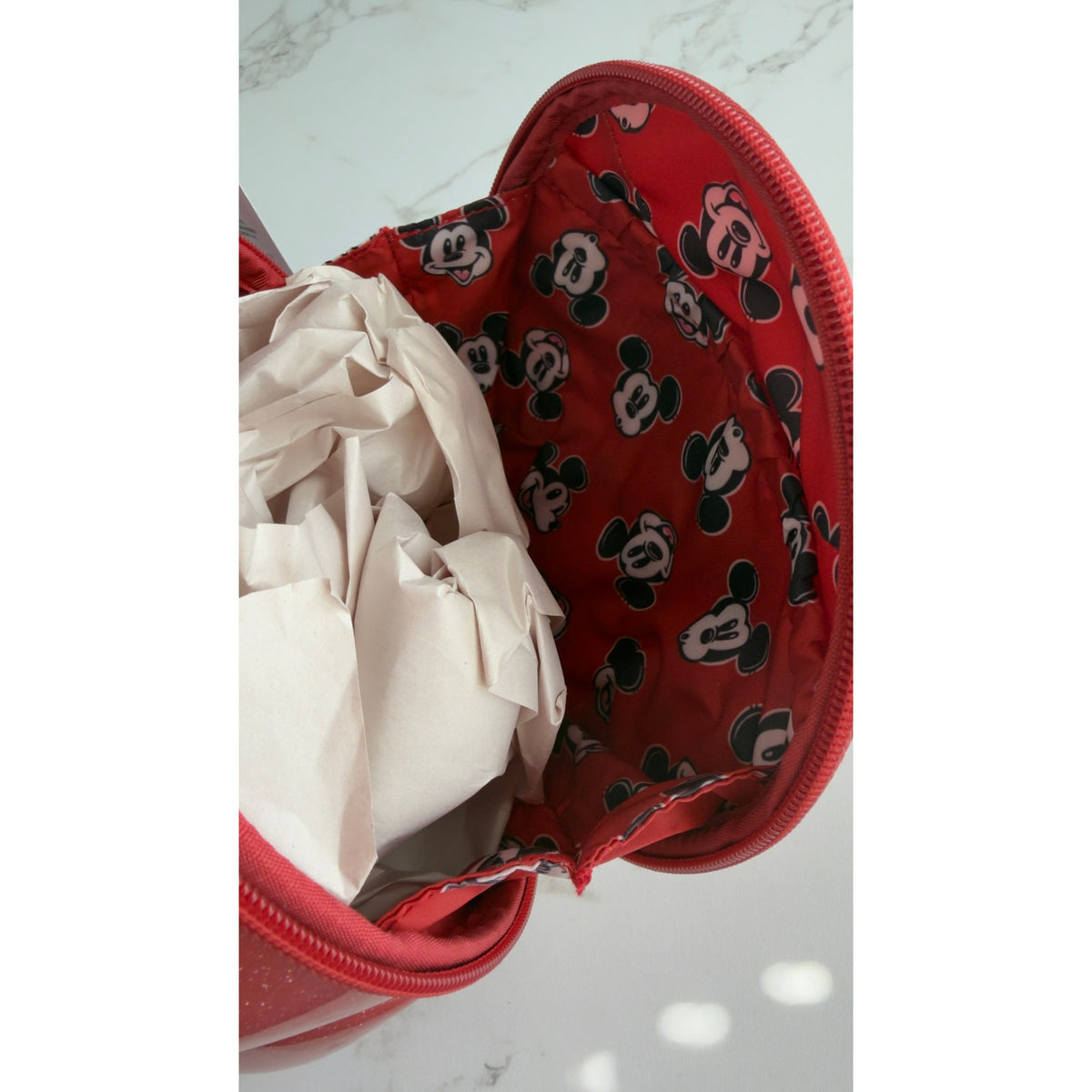 Disney Parks Loungefly Mickey Mouse Red Glitter Molded Crossbody Bag NWT