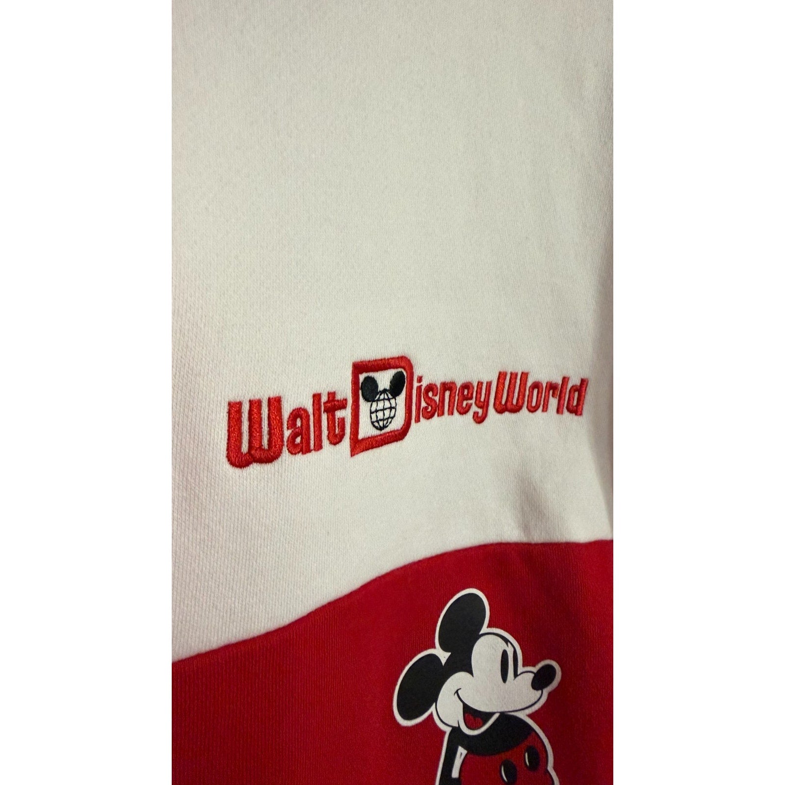 NWT Walt Disney World Classic Mickey Red Stripe Hoodie Adult Large