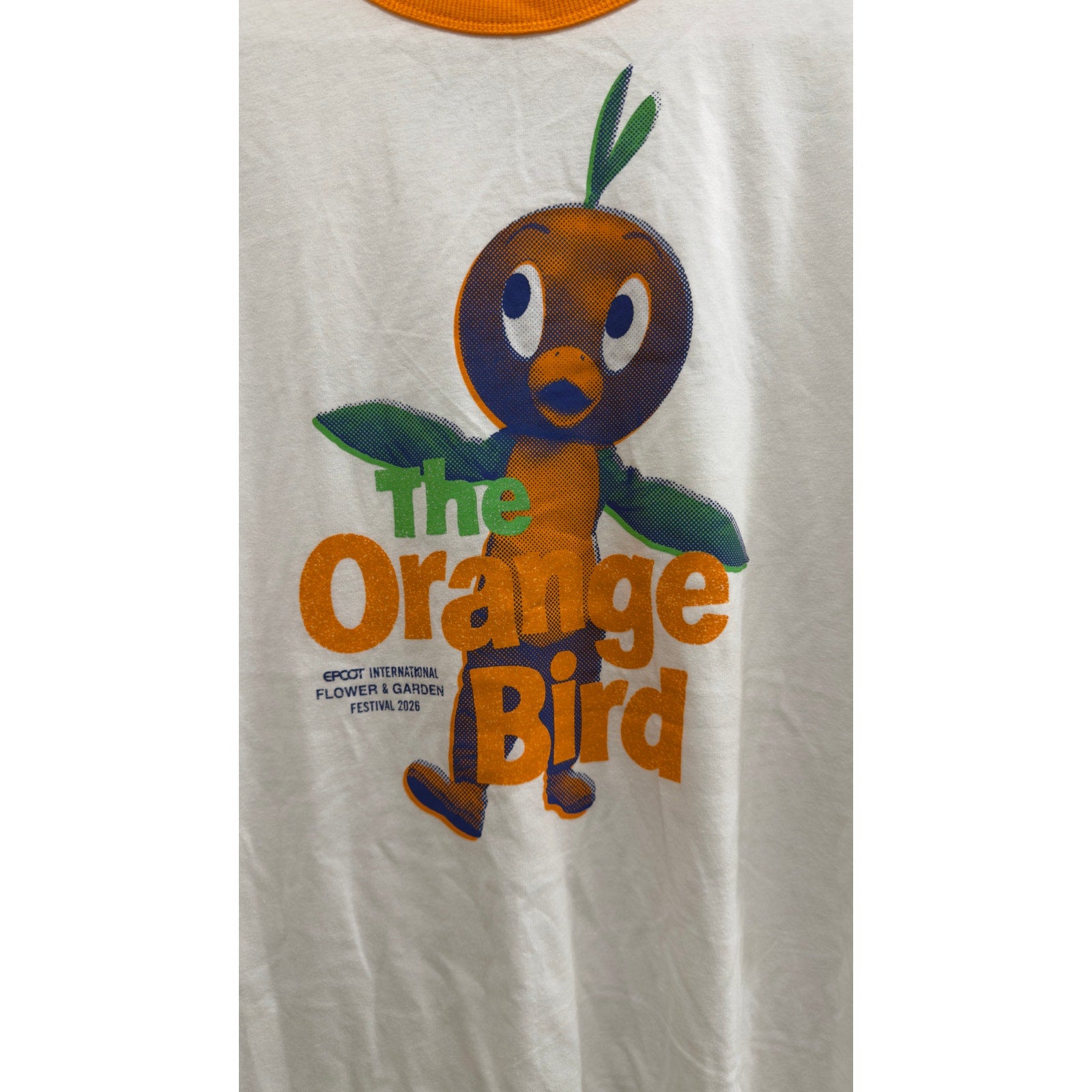 Disney Epcot Flower & Garden Festival 2026 Orange Bird Ringer Shirt Large NWT