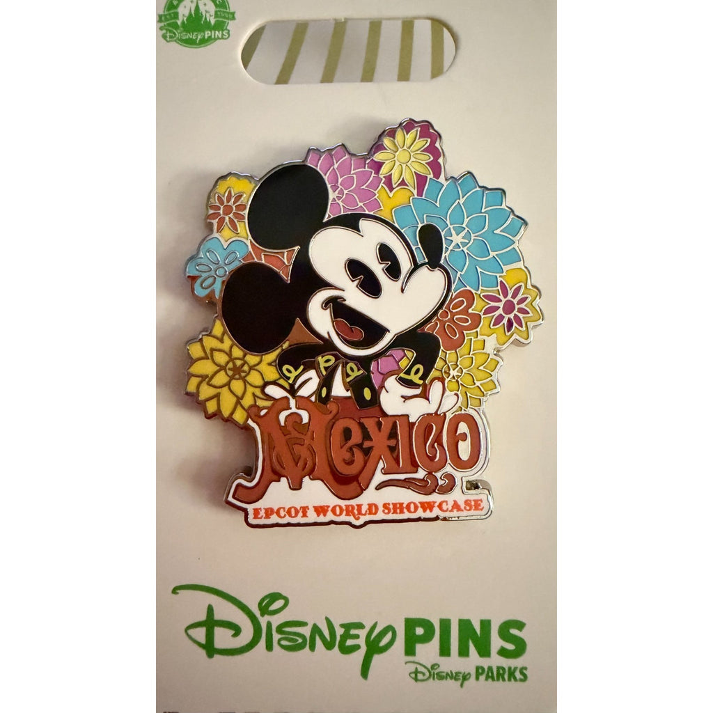 Disney Parks Epcot World Showcase Mexico Mickey Mouse Flowers Pin