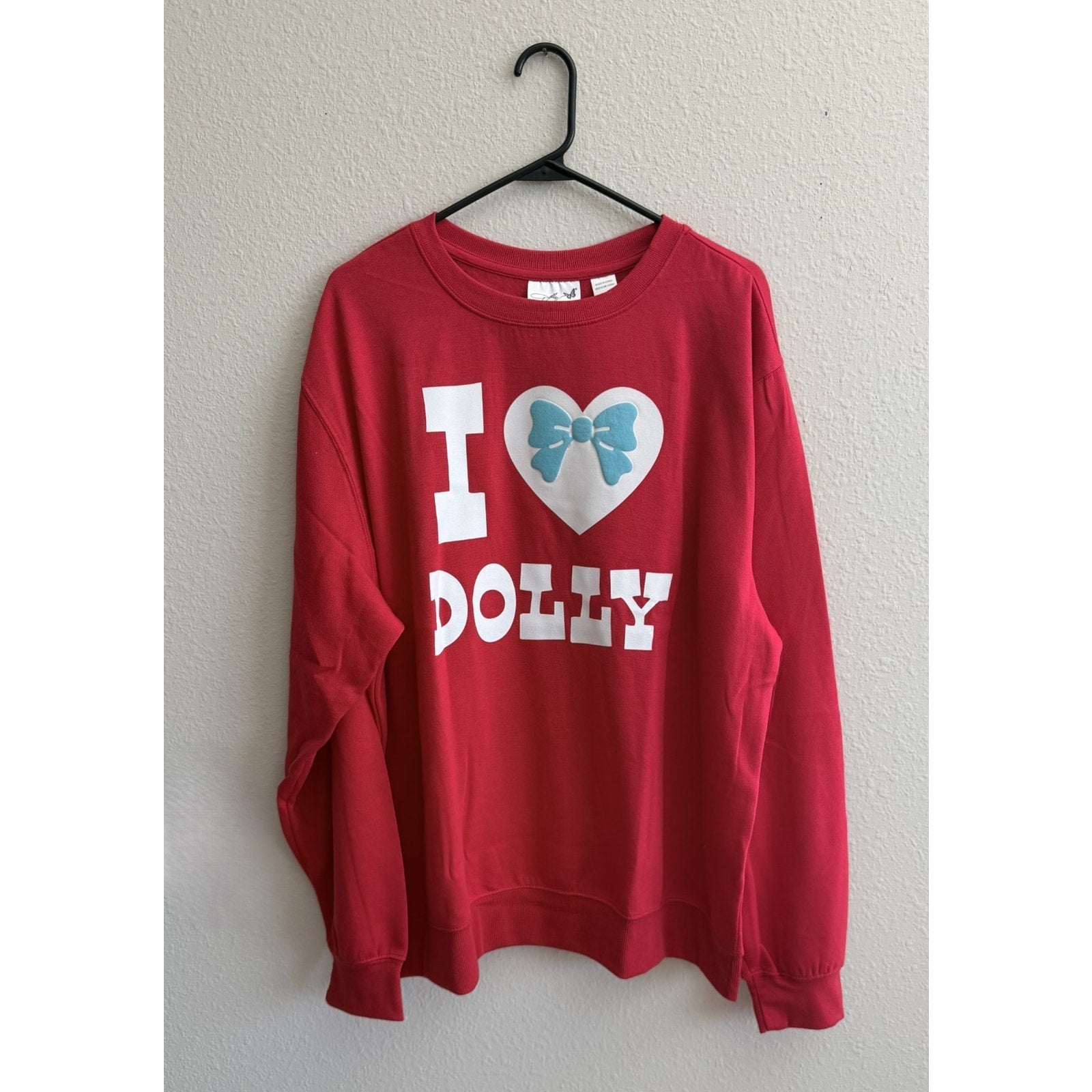 NEW Dolly Parton I Heart Dolly Red Sweatshirt - XXL - Imperfect/Blemish