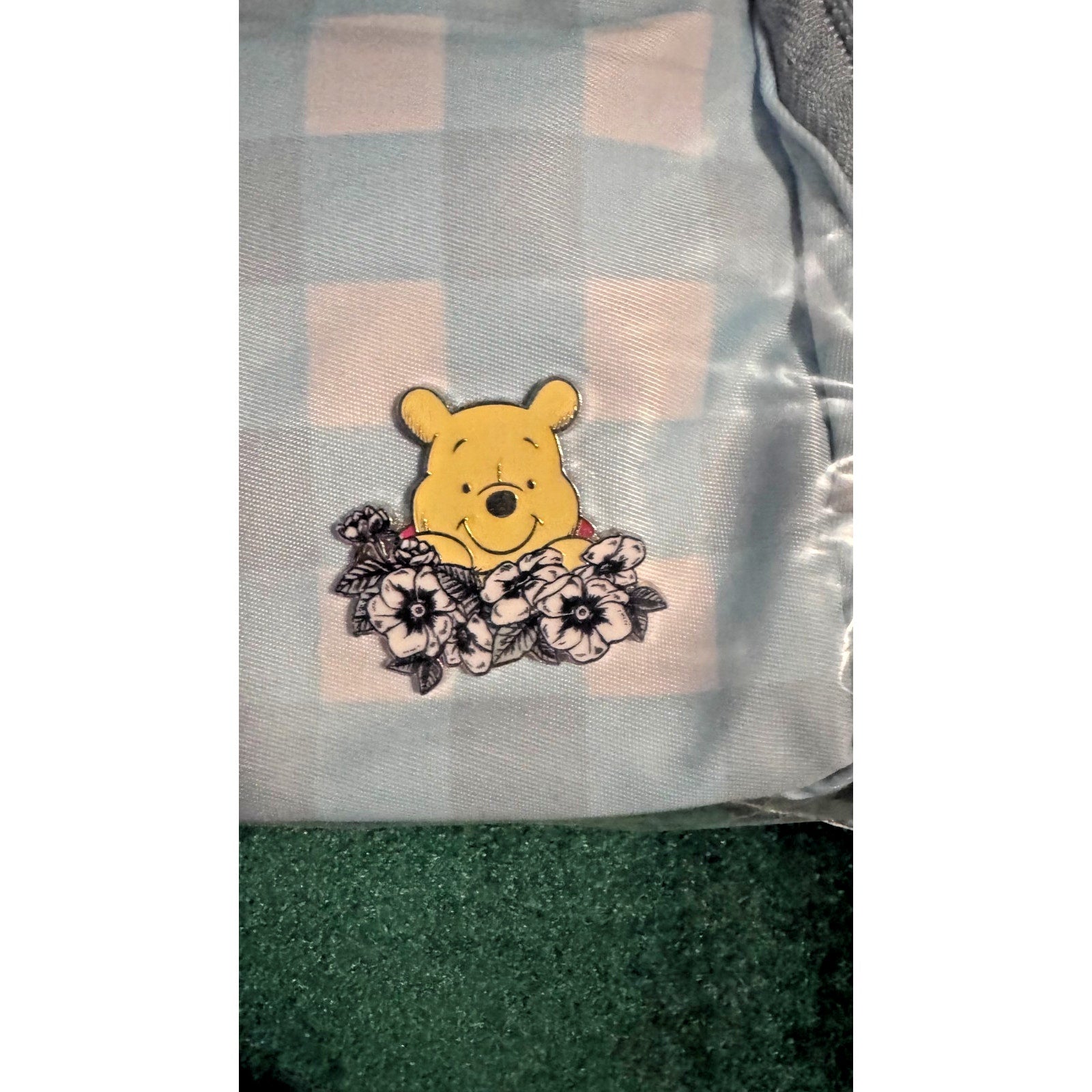 Bioworld Winnie the Pooh Checkered Blue Belt Bag Fanny Pack Enamel Pin NWT