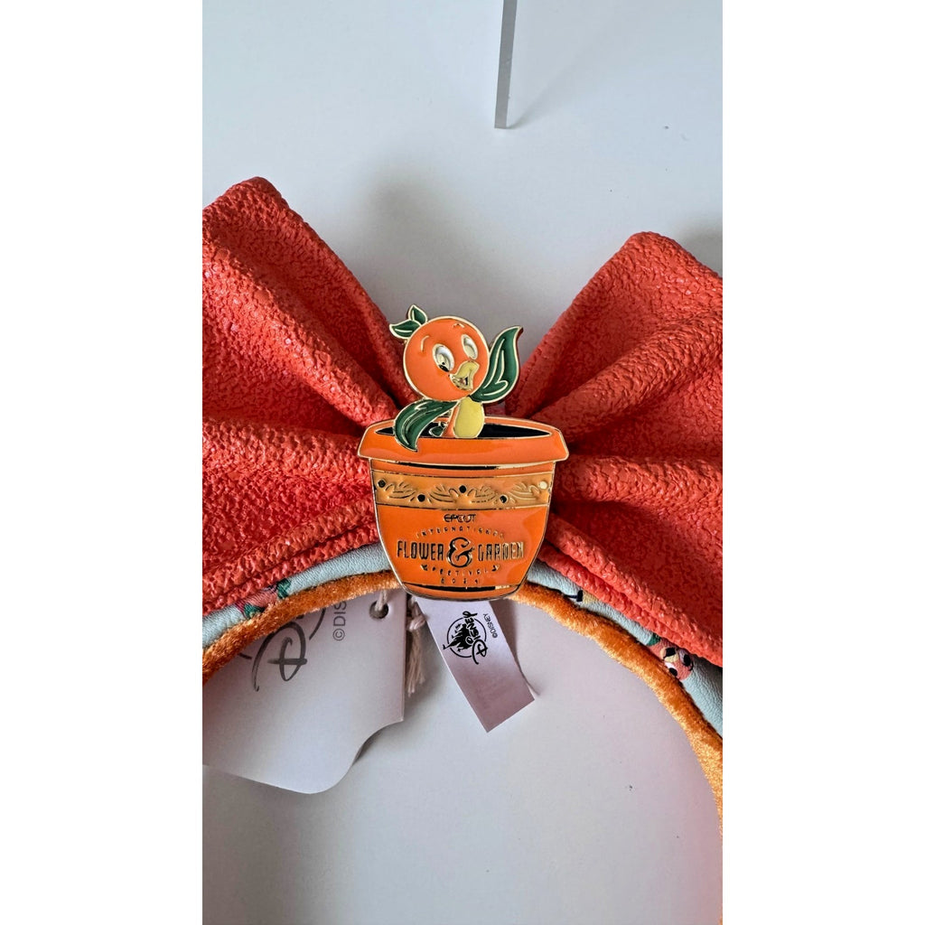 Disney-Park's 2024 Loungefly Flower & Garden Orange Bird Mickey Ears Headband