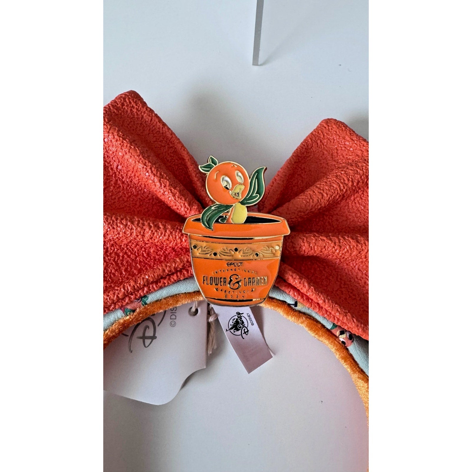 Disney-Park's 2024 Loungefly Flower & Garden Orange Bird Mickey Ears Headband