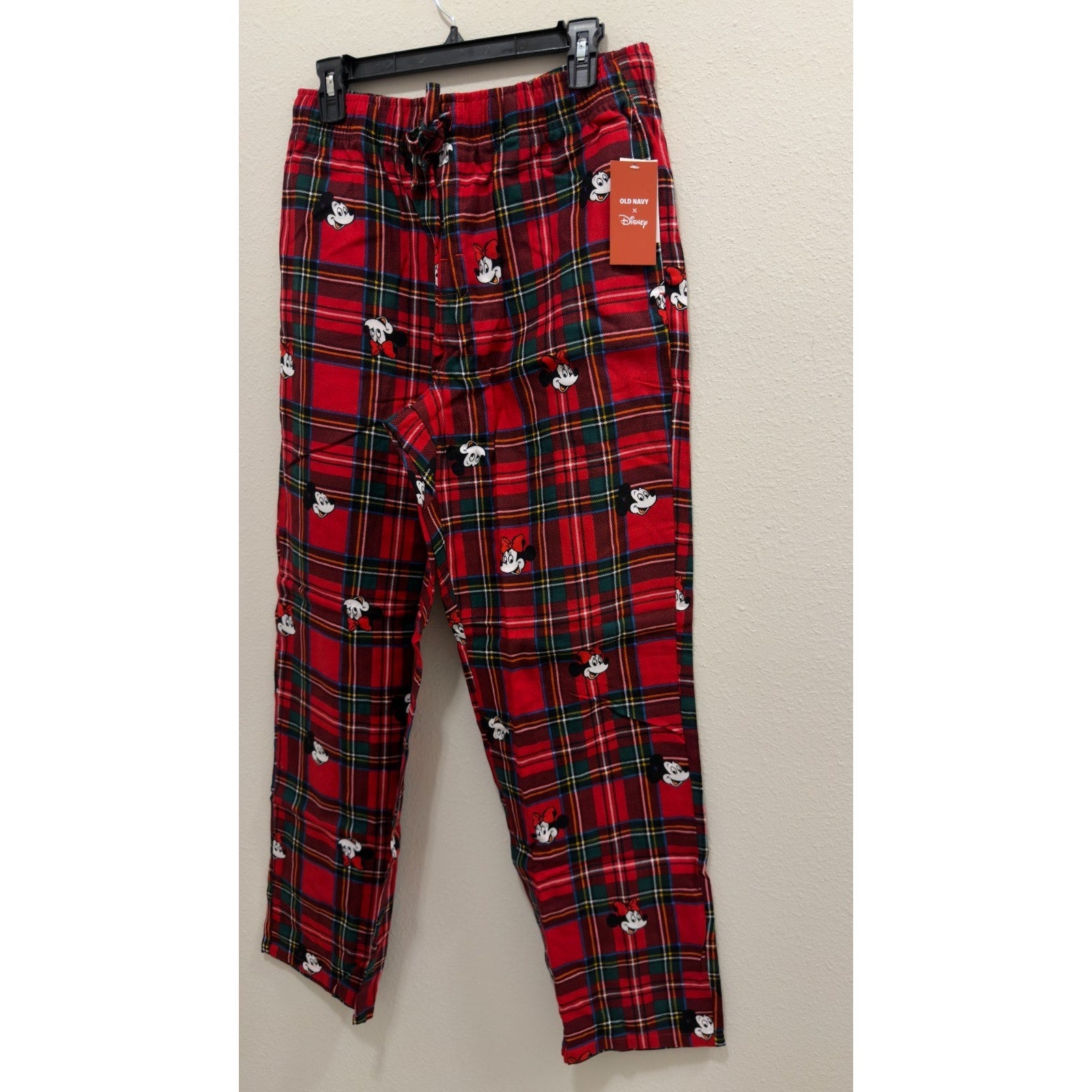 NWT Old Navy x Disney Men’s Red Plaid Flannel Pajama Pants - Medium