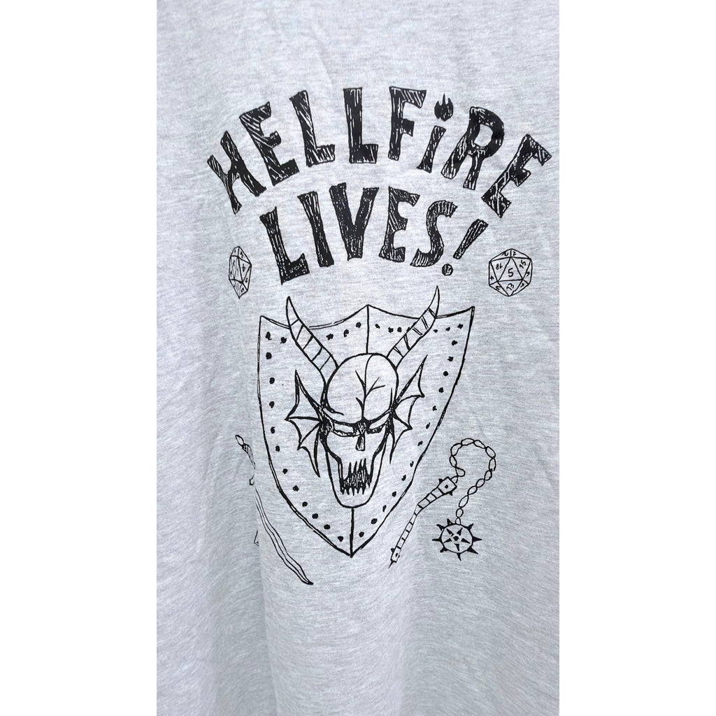 NWT Netflix Stranger Things x Primark "Hellfire Lives!" Ringer Tee - XL