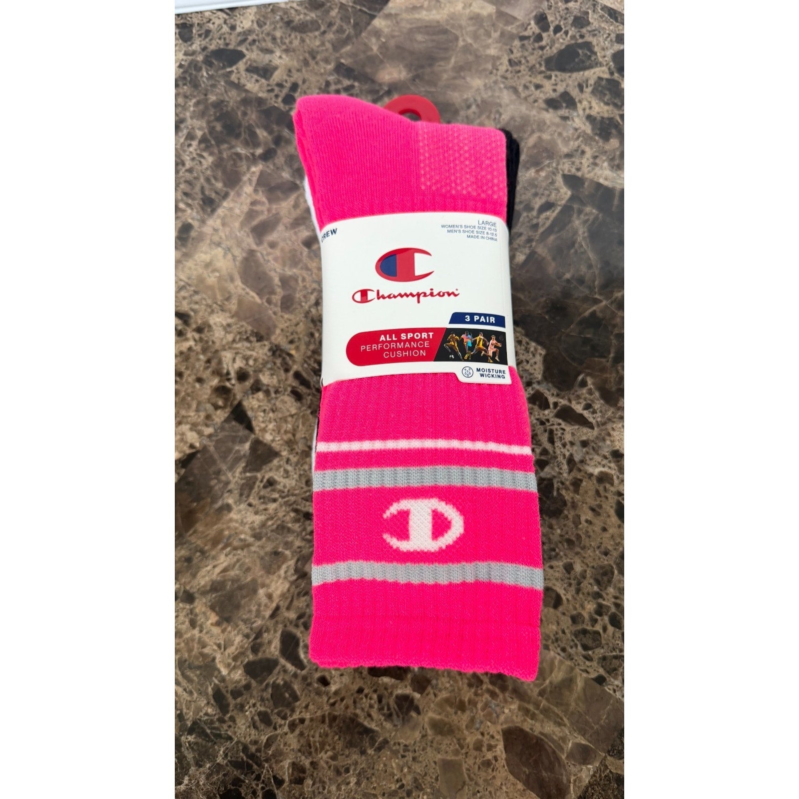 Champion All Sport Performance Adult Large Crew Socks (3-Pack) — NWT