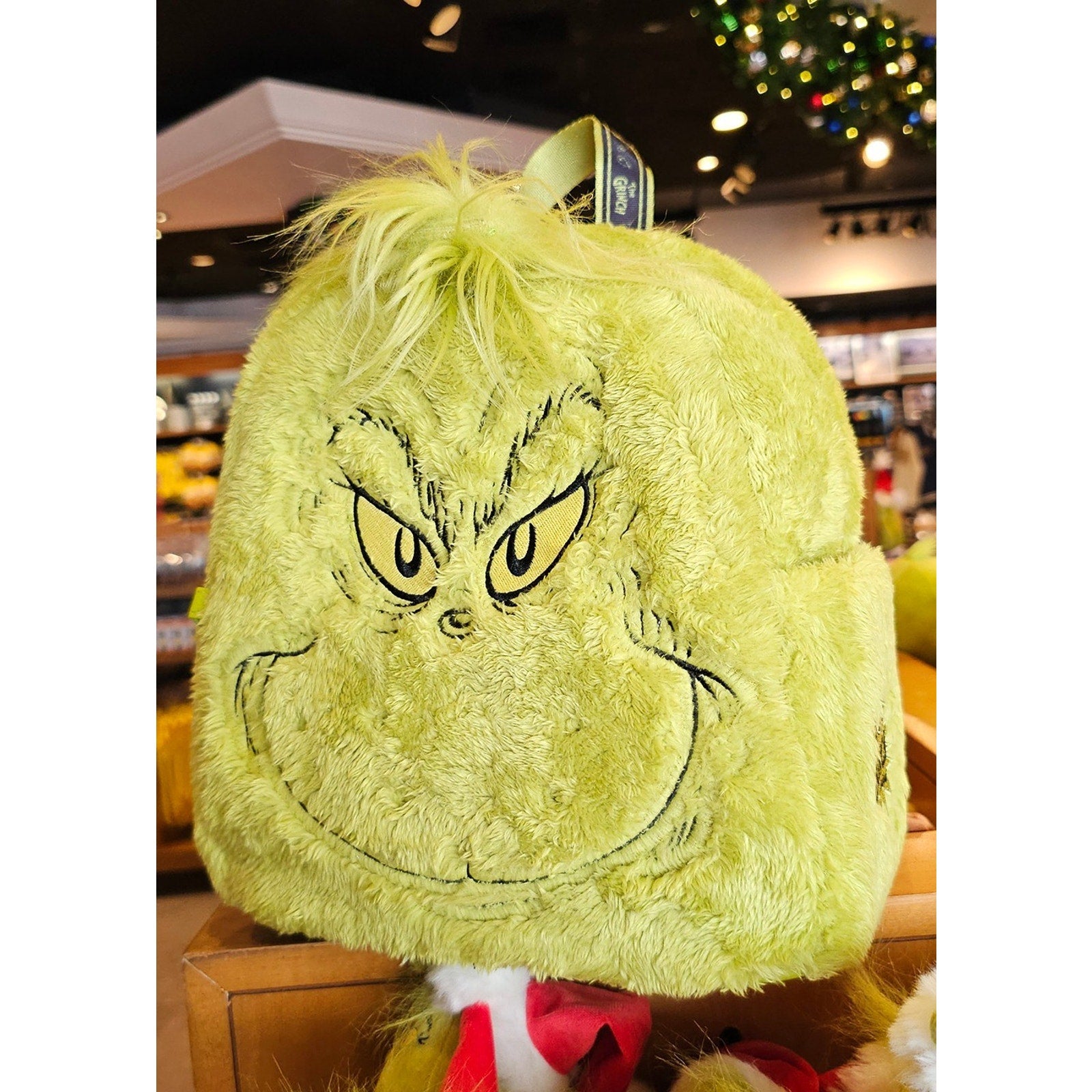 NEW Universal Studios Orlando Grinch Big Face Plush Mini Backpack