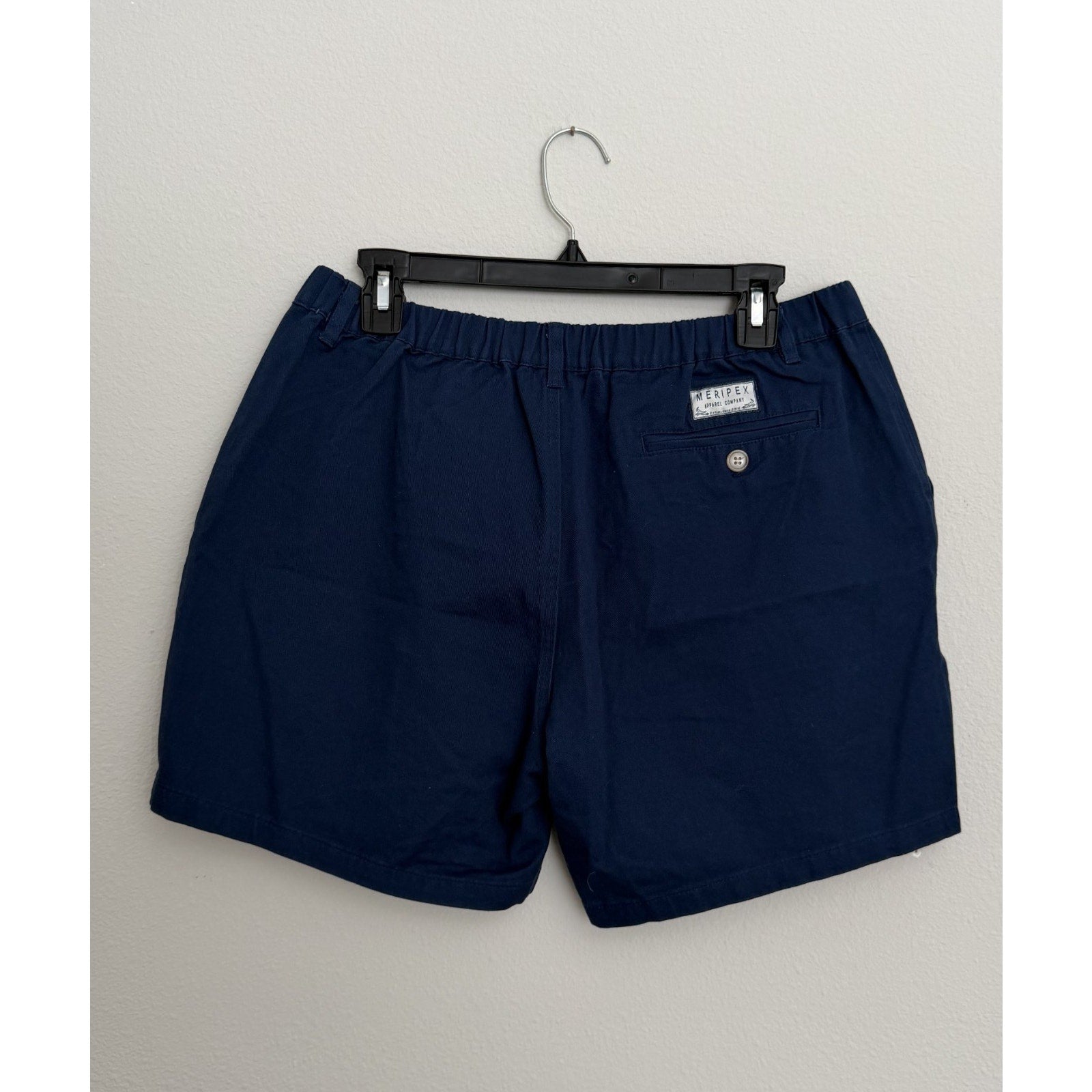 NWT Meripex Apparel Men's Navy Elastic-Waist Shorts 5.5" Inseam XL