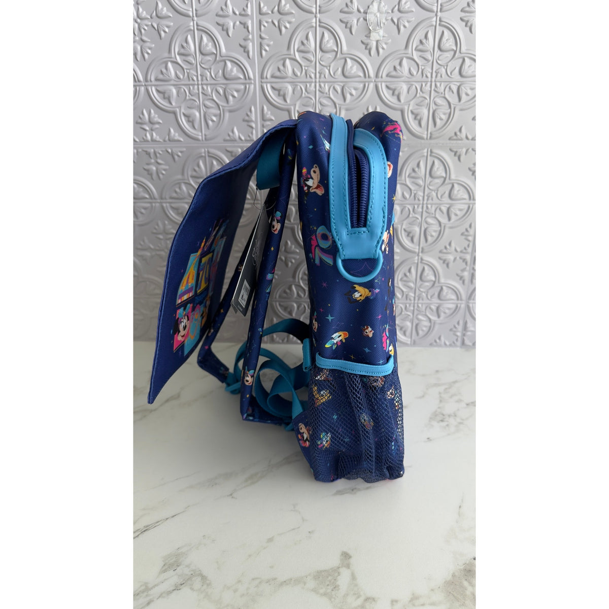 Disneyland 70th Anniversary Celebrate Happy Blue Characters Backpack NWT