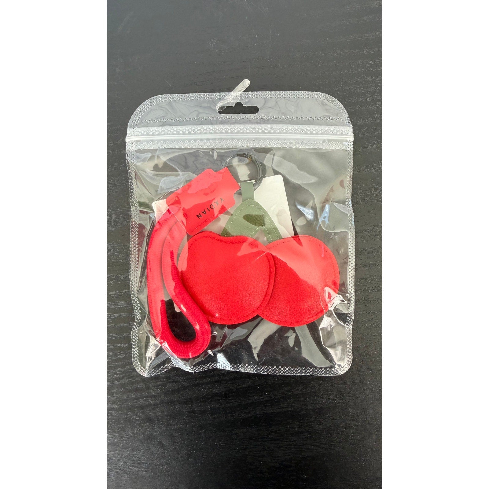 Creative Faux Leather Cherry Fruit Keychain – NEW