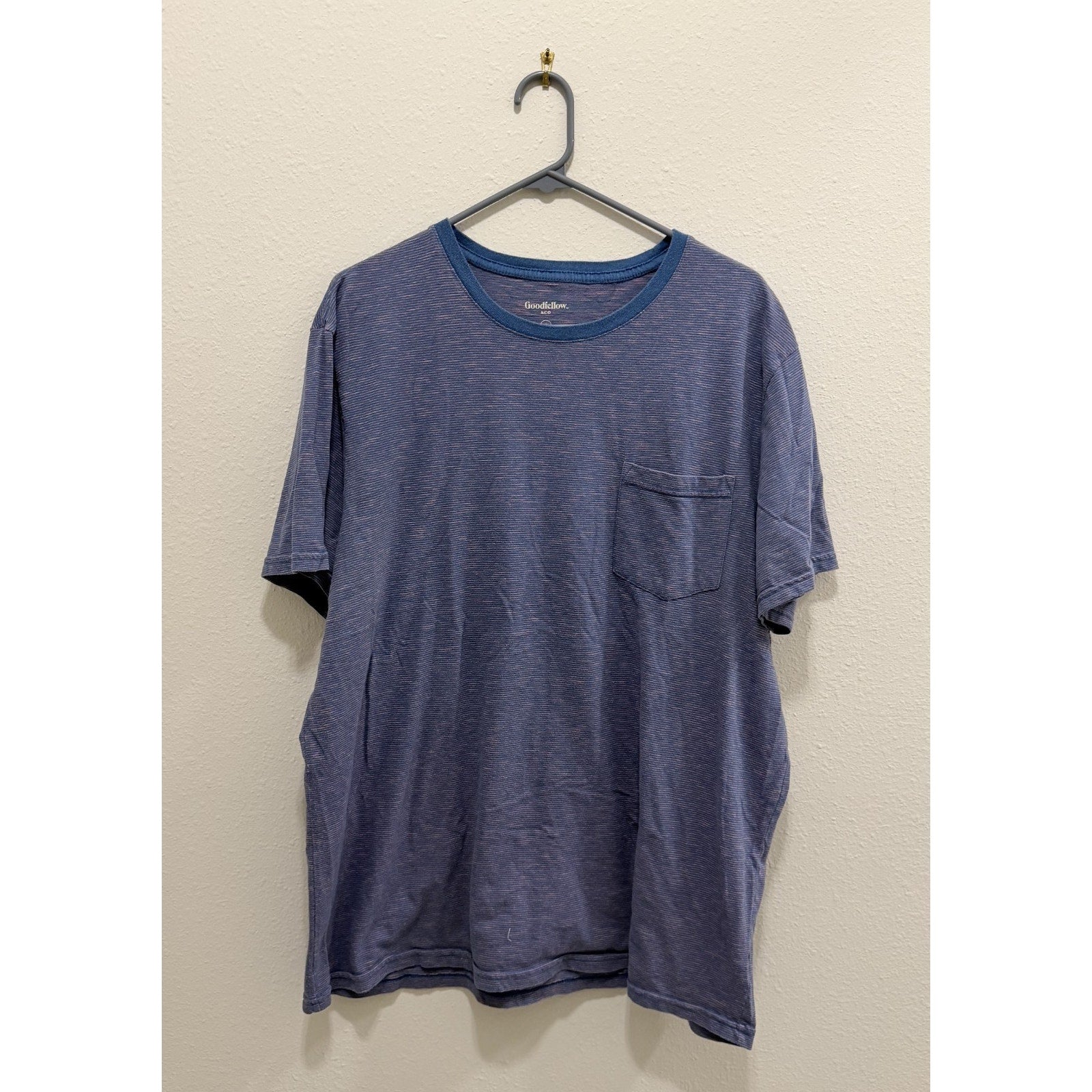 Men’s Goodfellow & Co Striped T-Shirt - Blue & Pink - Adult XL - Preowned