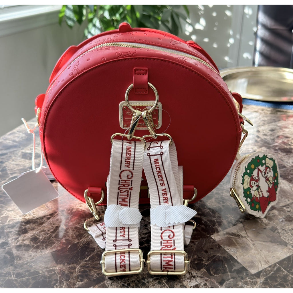 Disney Parks Loungefly 2025 Very Merry Christmas Convertible Backpack and Ears