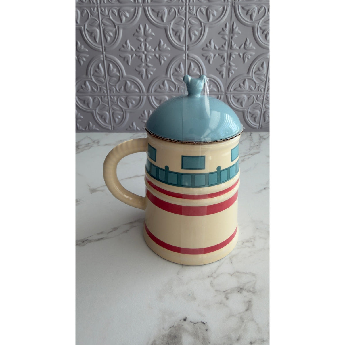 Disney Parks Old Key West Resort Lighthouse Ceramic Lidded Coffee Mug NEW