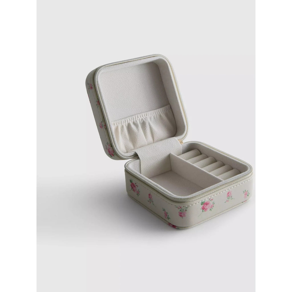 NWT Primark Floral Travel Jewelry Box - Pink Roses