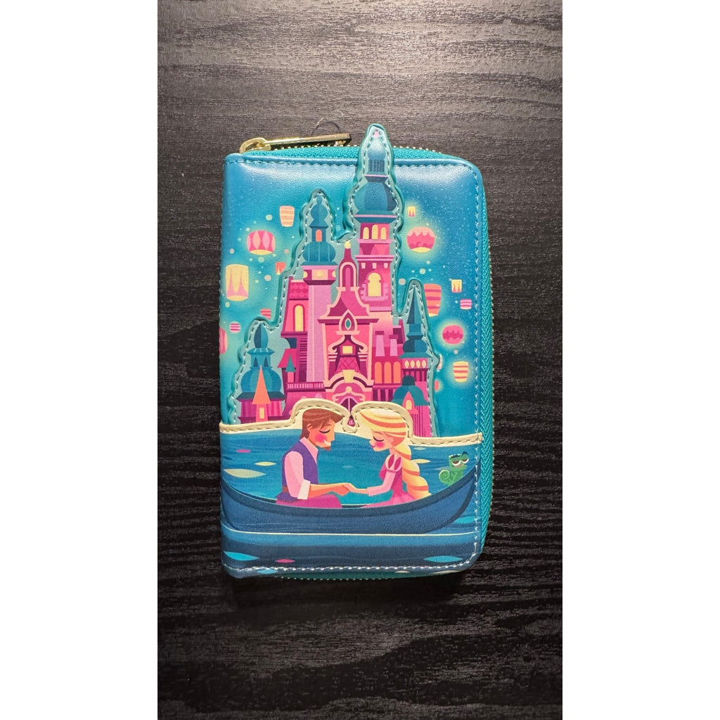 Loungefly X Disney Tangled Rapunzel Castle Glow-In-The -Dark Zip Wallet NWOT