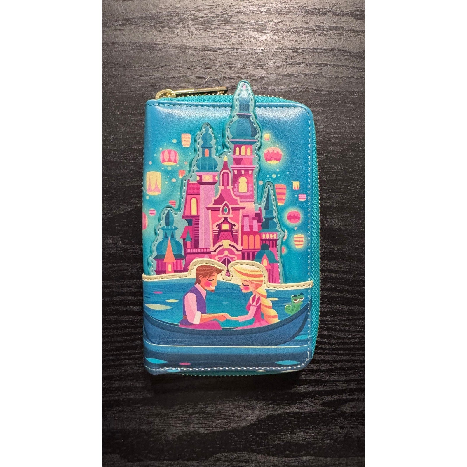Loungefly X Disney Tangled Rapunzel Castle Glow-In-The -Dark Zip Wallet NWOT