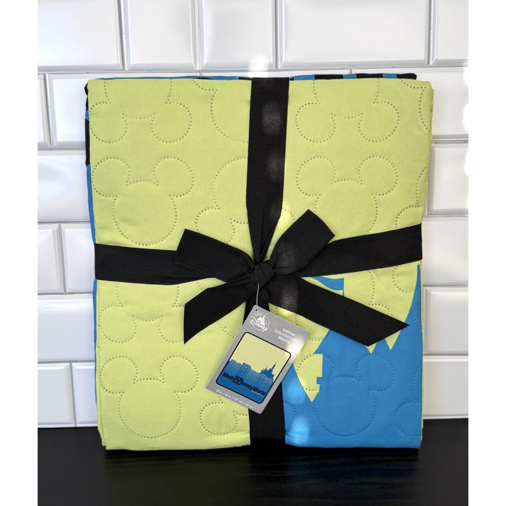 NEW Disney Parks Mickey Castle Quilted Picnic Throw Blanket Waterproof | 50"x60"