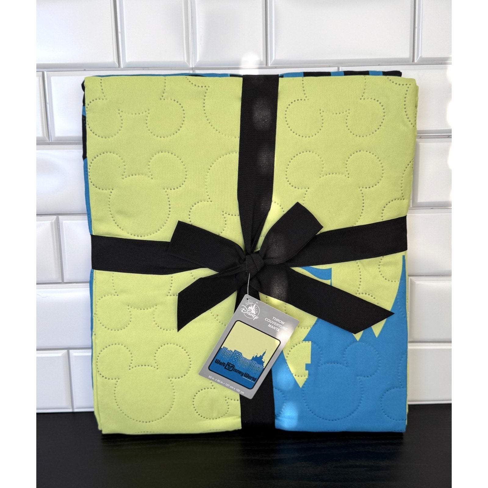 NEW Disney Parks Mickey Castle Quilted Picnic Throw Blanket Waterproof | 50"x60"