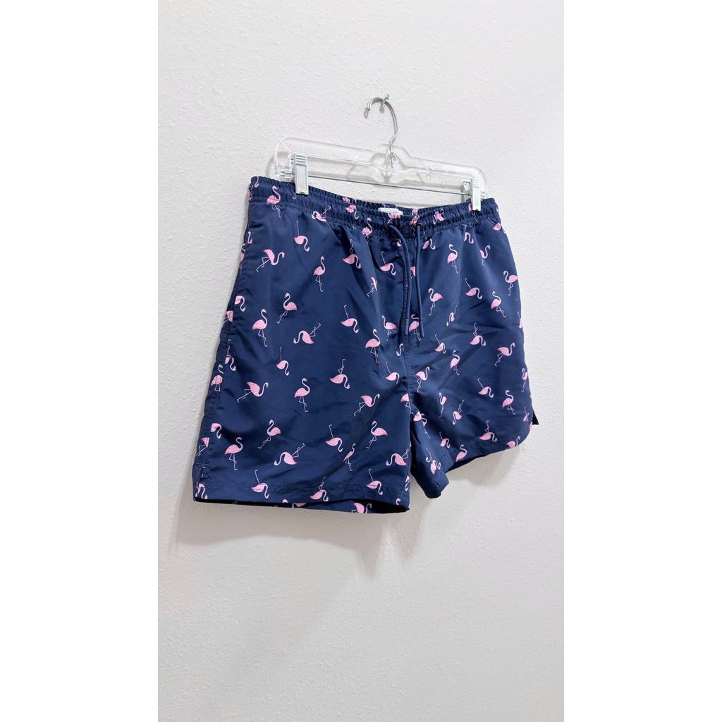 Primark Cares Men's Navy Flamingo Swim Shorts – Large