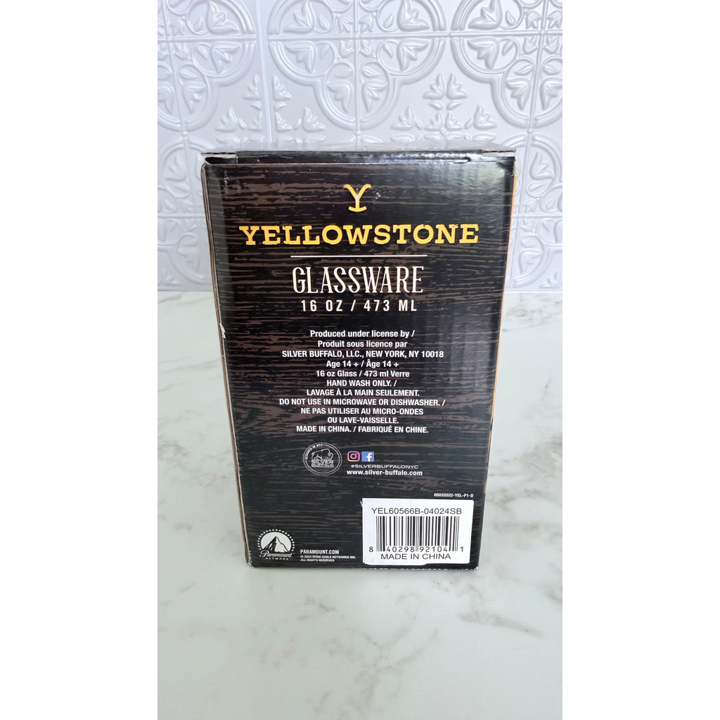 NEW Yellowstone Dutton Ranch 16 Oz Glass Tumbler Pint Cup
