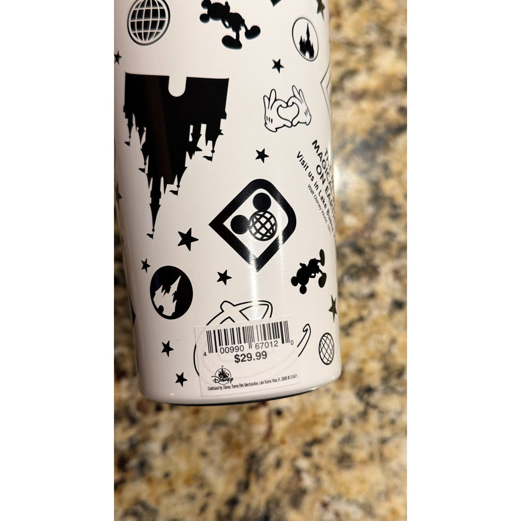 NEW Disney Parks Walt Disney World Black & White 24oz Tumbler