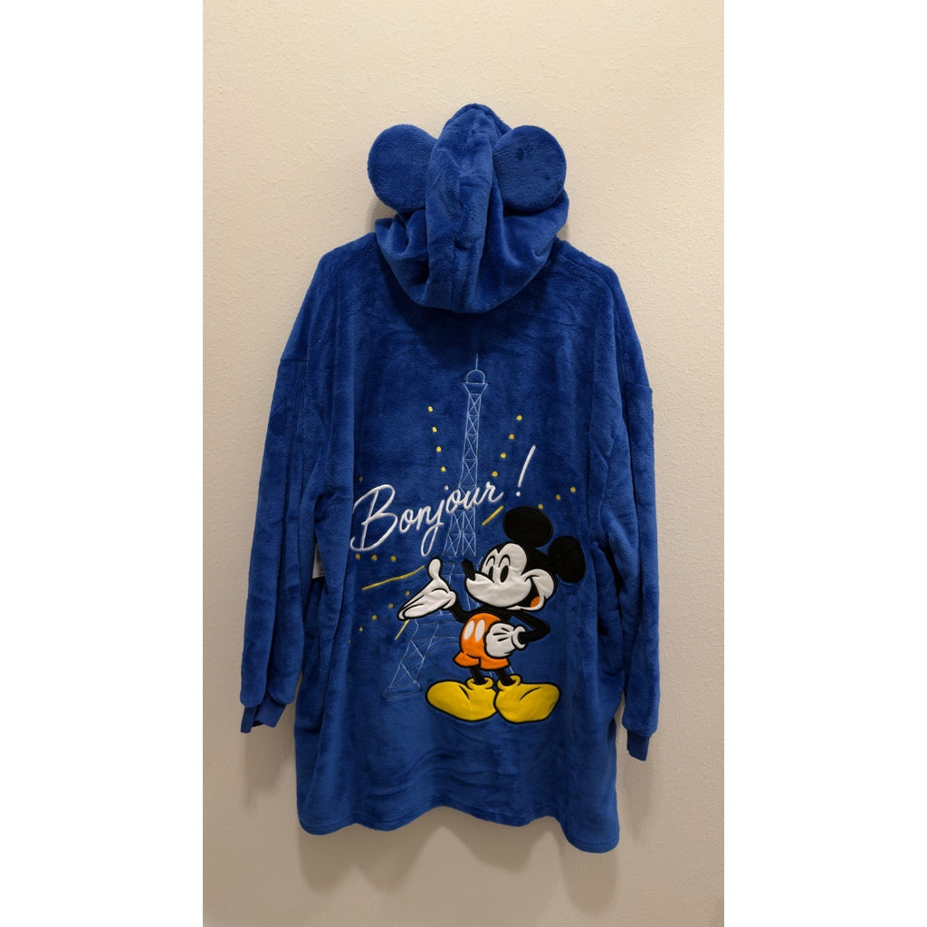 NEW Disneyland Paris "Bonjour Mickey" Oversized Fleece Hoodie - L/XL