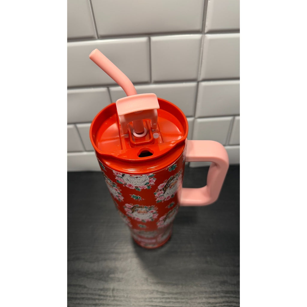 NWT Simply Southern 40oz Tumbler - Vintage Floral Santa Christmas Mug